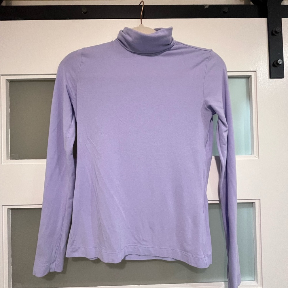 Banana Republic Timeless tee Lavender Turtleneck Women's Top XXS cotton modal